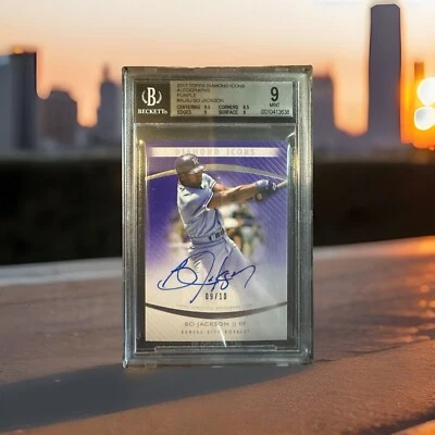 2017 TOPPS DIAMOND ICONS AUTO PURPLE BO JACKSON ROYALS 09/10  AU-BJ BGS 9 - Image 1 of 3