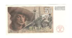 RFN-2 lub Ro 254: 50 DM 1948 banknot francuski B. 126 w świeżej kasie - Zdjęcie 1 z 2