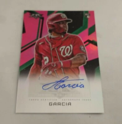2021 Topps Fire SSP Luis Garcia RC Magenta AUTOGRAPH #AV-LG AUTO (7/25) MINT - Image 1 of 2