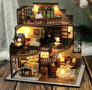 Hágalo usted mismo Construye su propia casa de muñecas miniatura 1:24 - DREAM PAVILION - Kit de artesanía grande - Imagen 1 de 7