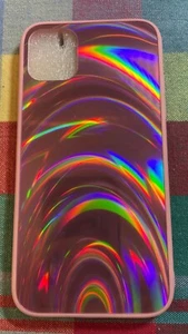 NEW Iphone 11 Hard Case/Cover - Pink Laser Shiny Finish Design - Picture 1 of 1