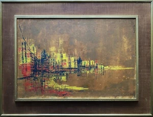 Abstraktes Stadtbild Ölgemälde - Arthur Edward Cantrell (S-African 1917-1998) - Bild 1 von 10