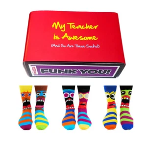 Awesome Teacher Gift Set - Assorted Oddsocks for Men - Funk Odd Socks Gift Set - Picture 1 of 3