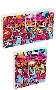 Graffiti Hip Hop Lichtschalter & Doppelsteckschlüssel Aufkleber Vinyl/Skin Cover Sosw24 - Bild 1 von 4