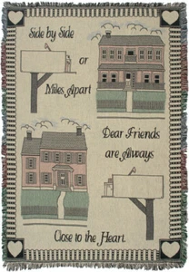 Side By Side Tapestry Knitted Throw Blanket NEW - Picture 1 of 2