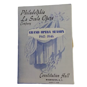 Philadelphia La Scala Opera Co La Traviata Constitution Hall Washington DC 1945 - Picture 1 of 5