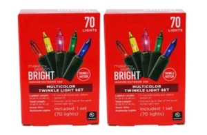 Christmas Lights, Multicolor 70 LED 15.5ft String, Indoor/Outdoor, 2 Pack - Picture 1 of 2