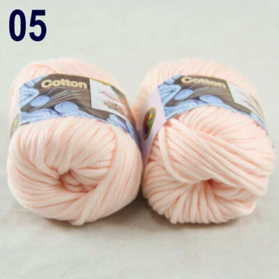 Sale 2 Ballsx50g Super Soft Cotton Chunky Blankets Hand Rugs Knitting Yarn 05 - Image 1 of 4