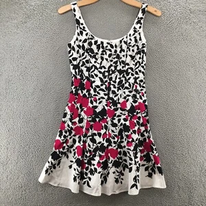 Nine West A Line Mini Dress Womens 12 Multicolor Floral Sleeveless Scoop Neck - Picture 1 of 19