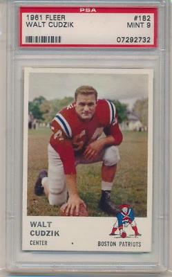 1961 Fleer Football Walt Cudzik (Rookie Card) (#182) PSA9 PSA - Image 1 of 2