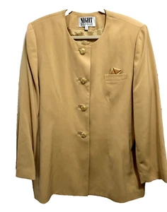 Night Studio New York Size 20 Gold Blazer Rhinestone Buttons Lined MO/Bride NWT - Picture 1 of 9