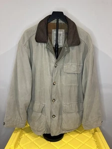 Vintage Structure Corduroy Chore Jacket Mens M Barn Coat Pockets Leather Blanket - Picture 1 of 16