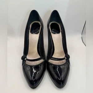 Dior Women’s Retro Escar 9cm Patent Leather Pumps, Black, SIZE: 38.5 - Picture 1 of 16
