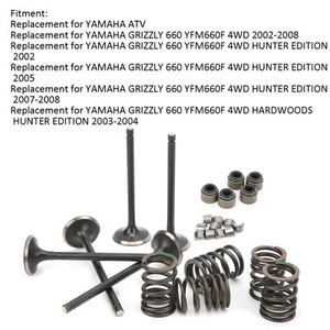 Cylinder Head Intake Exhaust Valve Kit Fit For GRIZZLY 660 YFM660F 4WD 2002‑2008 - Picture 1 of 22