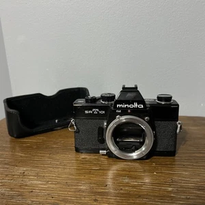 Minolta SRT 101 Film Camera Black 2601043 JAPAN W/ Leather Holster - Picture 1 of 12