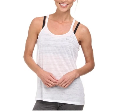 Camiseta sin mangas Nike DriFit talla L blanca pura tejida con tiras espalda deportiva reciclada activa Foto 1 de 4