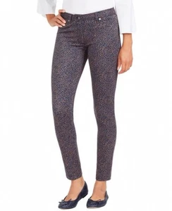 Pantalones de mezclilla para mujer J. Mclaughlin 2 Masie azul rosa punto ajustados pierna recta XS - Imagen 1 de 15