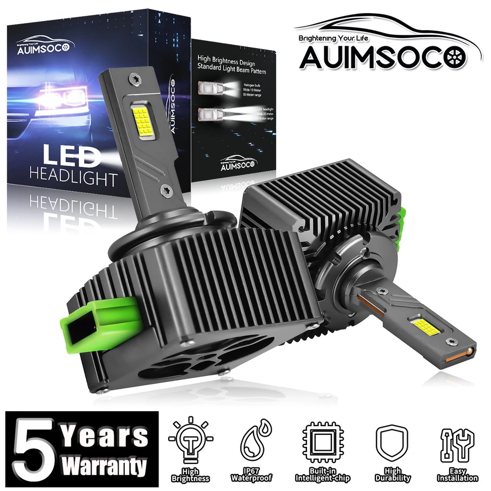 For Lincoln Navigator 2010-2015 2Pcs LED Headlight Kit D3S Bulbs HID Replacement - Image 1 of 4