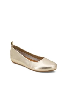 ANDRE ASSOUS Womens Gold Pull Tab Nalah Toe Slip On Leather Flats Shoes 10 M - Picture 1 of 6