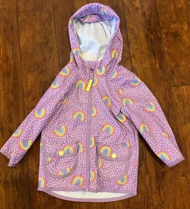 Kleinkind Mädchen lila Regenbogen Regenmantel Größe 2t - Bild 1 von 5