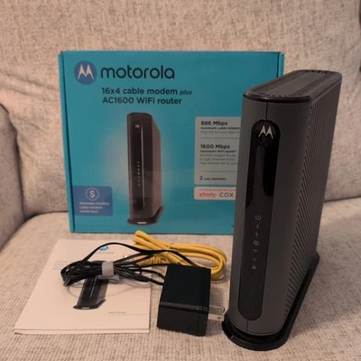 Motorola MG7540 16x4 Cable Modem Plus AC1600 WiFi Router in Original Box - Image 1 of 4