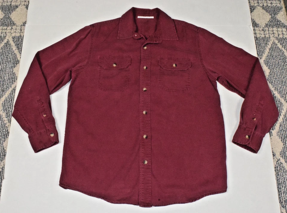 Camisa Wrangler Vintage Franela Cepillada Talla M Años 90 Y2K Borgoña 2 Bolsillos Abotonados Foto 1 de 4