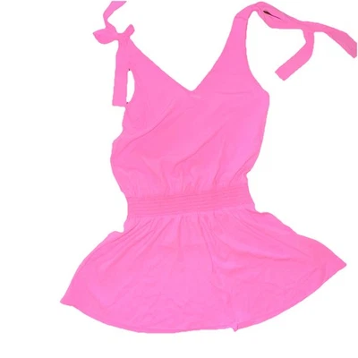 Vestido sin mangas rosa pequeño con corbatas Amanda Uprichard talla para mujer Foto 1 de 4