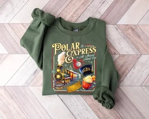 Polar Express Sweatshirt, Christmas Gift, Christmas Believe Sweater, Merry Chris - Picture 1 of 5
