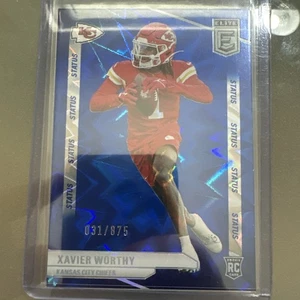 2024 Panini Donruss Elite Xavier Worthy RC Blue Status Explosion /875 Chiefs - Bild 1 von 3