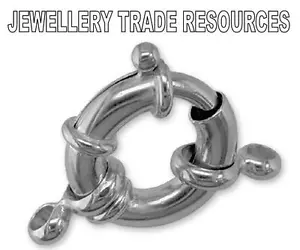 NEW STERLING SILVER 925 JUMBO BOLT RING JEWELLERY MAKING CATCH CLASP 15mm - Picture 1 of 1