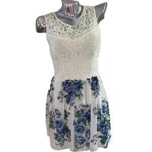 SPEECHLESS Mini Dress Junior 5 Lace Crochet Floral Mixed Media Twee Fairy NWT - Picture 1 of 16