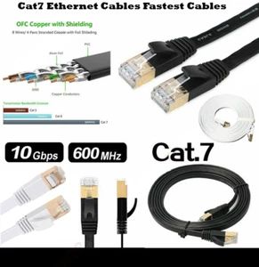 RJ45 Cat7 Netzwerk LAN Kabel Ethernet Patch Lead schnelles Internet Kabel 1m-20m Posten - Bild 1 von 8