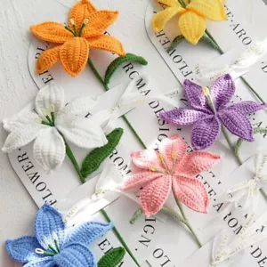 Crochet Artificial Flowers DIY Craft Flower Bouquet Gift Bags Hand Woven Bouquet - Picture 1 of 20