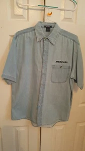 MERCURY OUTBOARD PARTS "MERCURY"  LIGHT JEAN  LARGE - SHORT SLEEVE SHIRT - Picture 1 of 9