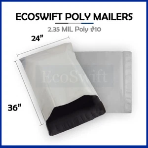 1 Buste Autosigillanti 24x36 GRANDE EcoSwift Bianco Poly Mailers - Foto 1 di 5