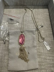 Kendra Scott Burgunder Illusion Rayne lange Halskette in Gold NEU $80 - Bild 1 von 4