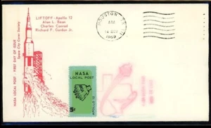 1969 Apollo 12 Lift Off Moon FDC Space City Cover Society Alan Beam - Picture 1 of 2