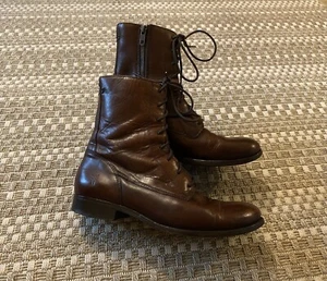 Stivaletti corti FRYE Melissa 3476081 stringati zip laterale ingegnere da combattimento 8,5 B - Foto 1 di 13