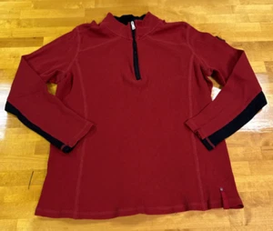 Ralph Lauren Women's Size 1X Performance Pullover 1/4 Zip Red & Black Cotton VGC - Picture 1 of 15