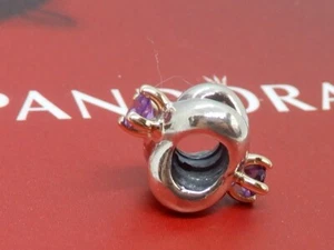 Pandora Purple Amethyst Love Knot 14CT GOLD Charm 790371AM - Picture 1 of 12