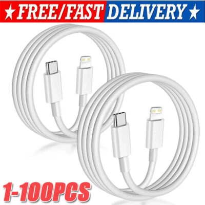 USB-C PD Fast Charger Cable Cord Type USB C For iPhone 14 13 12 11 Pro Max lot - Image 1 of 4