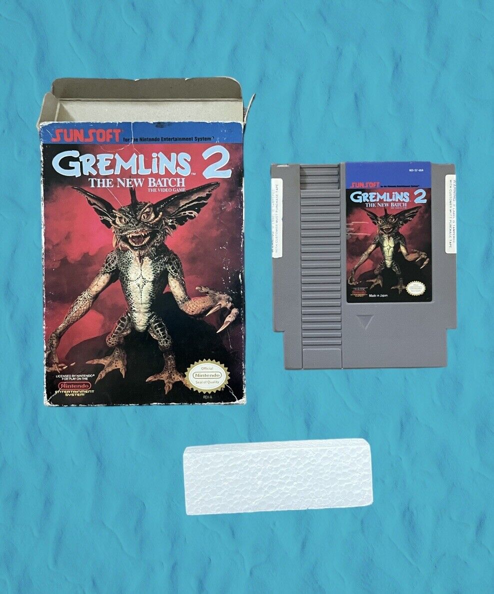 Gremlins 2: The New Batch (Nintendo NES, 1990) W/ Box Tested Authentic
