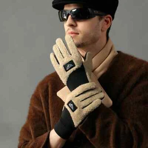 Winter Fleece Thermal Motorrad Thermal Warm Handschuhe Polar Teddy Samt Fäustlin - Bild 1 von 17
