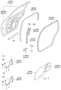 KIA SEDONA 93-00 RIGHT DRIVER SIDE REAR DOOR QUARTER WINDOW GLASS 0K07772661 NEW - Picture 1 of 2