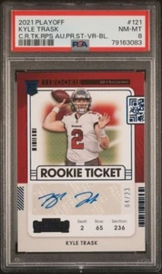 2021 Contenders Rookie Ticket Auto Blue Variation RPS /23 Kyle Trask 121 - PSA 8 - Picture 1 of 2