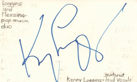 Kenny Loggins Guitarist Singer Loggins Messina Band Signed Index Card JSA COA Cover