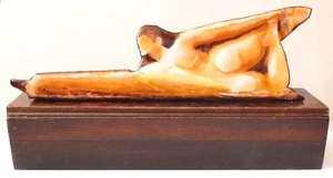 Sculpture statuette statue de Marcelle FIACRE (1914-2006) en émail Nu avec socle - Foto 1 di 6