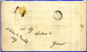 ITALIEN - Königreich - 1876 - Von Piazza Brembana/Bg nach Gromo/Bg - 10 Cent. - V. E. II - Bild 1 von 1