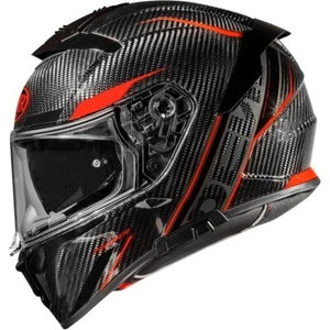 casco integrale moto racing doppia visiera PREMIER nero rosso omologato - Bild 1 von 2