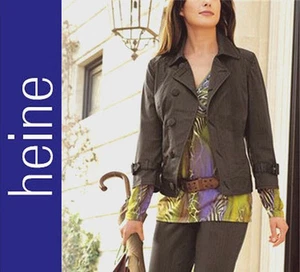 NEU LÄSSIGER EDELSTYLE NADELSTREIFEN BLAZER 36 38 40 44 HEINE olivbraun *012048 - Picture 1 of 2
